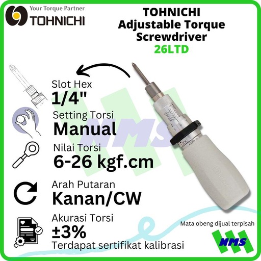 [EZM.1041652] Obeng Torsi 26LTD 6-26 kgfcm TOHNICHI Adjustable Torque Screwdriver