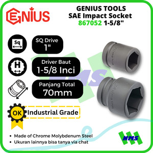 [EZM.1041699] Mata Sok SAE Impact Sockets 1" 6pt. 1-5/8" inci 867052 GENIUS