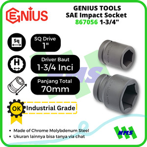 [EZM.1041719] Mata Sok SAE Impact Sockets 1" 6pt. 1-3/4" inci 867056 GENIUS