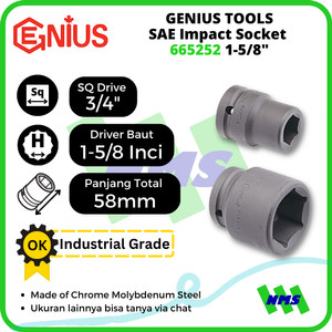 [EZM.1041805] Mata Sok SAE Impact Sockets 3/4" 6pt. 1-5/8" inci 665252 GENIUS