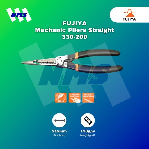 [EZM.1041834] Tang Crimping Lurus FUJIYA 330-200 8" 200mm Mechanic Pliers Straight