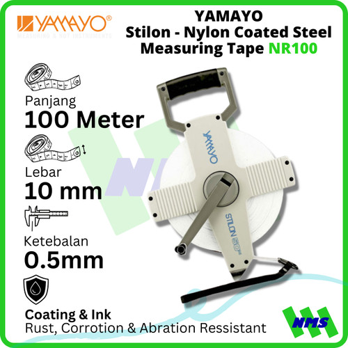 [EZM.1041839] Meteran Gulung YAMAYO 100M Meter Stilon NR100 Steel Plat Baja Original Japan Tancap Tanah Roll Roll 100 Meter