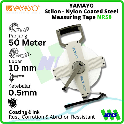 [EZM.1041840] Meteran YAMAYO 50M Meter Stilon NR50 Steel Plat Baja Original Japan