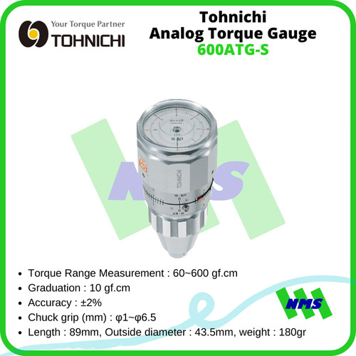 [EZM.1041944] Tohnichi 600ATG-S Analog Torque Gauge 60 - 600 gf.cm
