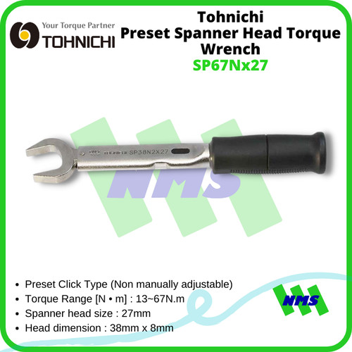 [EZM.1041945] Tohnichi Preset Spanner Head Torque Wrench SP67Nx27 13 - 67Nm