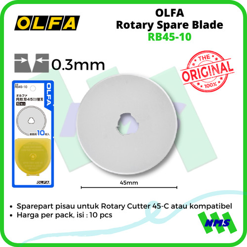 [EZM.1041953] Refill Isi Pisau OLFA RB45-10 Rotary Spare Blade for Rotary Cutter