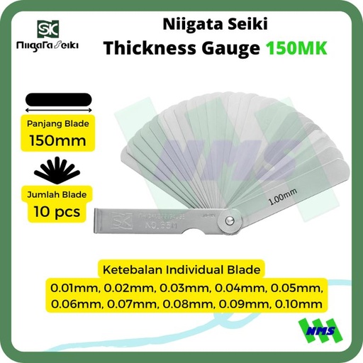 [EZM.1041954] Niigata Seiki Thickness Gauge 150MK Feeler Kipas