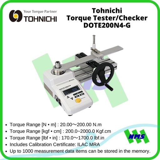 [EZM.1041968] Alat Kalibrasi Kunci Torsi Tohnichi DOTE200N4-G Torque Tester/Checker