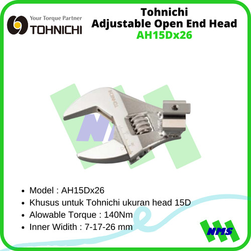 [EZM.1042001] Tohnichi AH15Dx26 Adjustable Open End Head For 15D Head