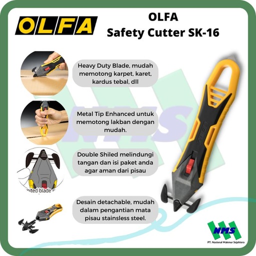 [EZM.1042012] OLFA Safety Cutter SK-16 Pisau Potong Kardus Tebal Karpet Rubber ORI