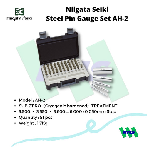 [EZM.1042398] Steel Pin Gauge Set AH-2 Niigata Seiki AH Series
