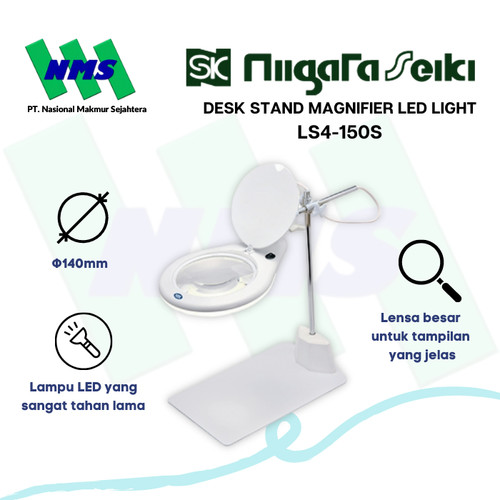 [EZM.1042477] Kaca Pembesar Desk Stand Type Magnifier LED Light LS4-150S SK