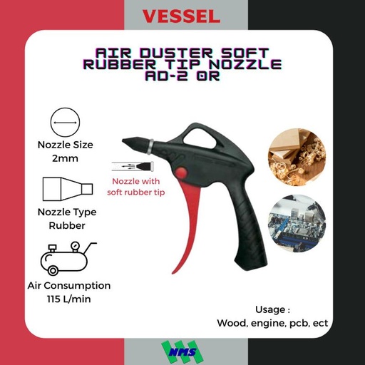 [EZM.1042488] Tembakan Angin Nozzle Air Duster Soft Rubber Tip AD-2 0R VESSEL