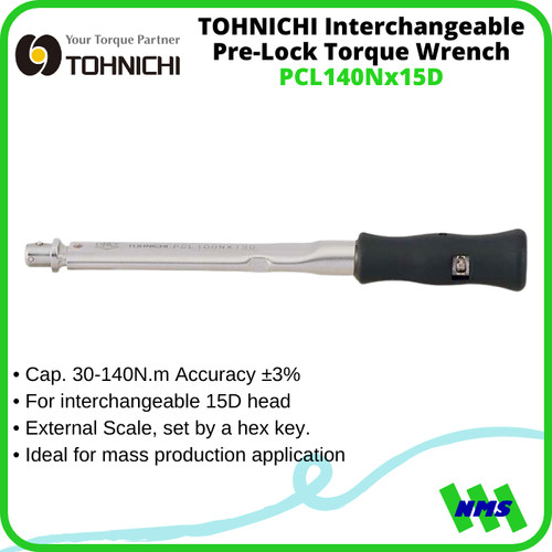 [EZM.1042496] Kunci Torsi TOHNICHI PCL140Nx15D Interchangeable PreLock Torque Wrench