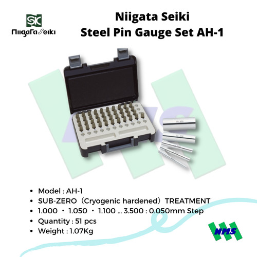 [EZM.1042500] Steel Pin Gauge Set NIIGATA SEIKI AH-1 AH Series