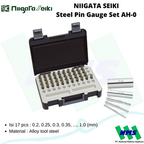 [EZM.1042501] Steel Pin Gauge Set NIIGATA SEIKI AH-0 17pcs AH Series