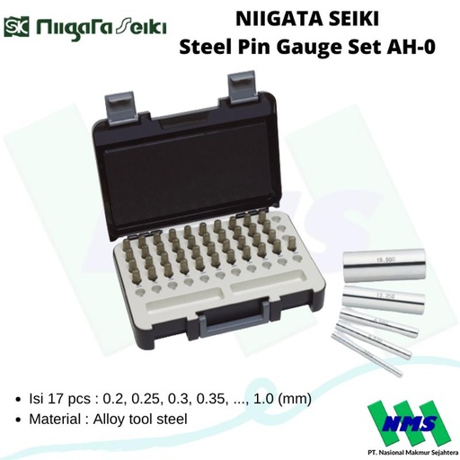[EZM.1042501] Steel Pin Gauge Set NIIGATA SEIKI AH-0 17pcs AH Series