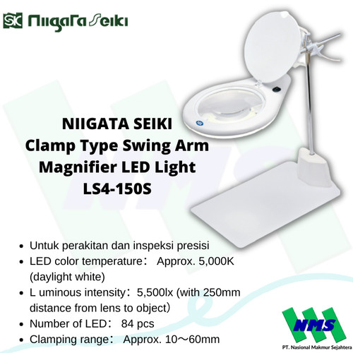[EZM.1042521] Kaca Pembesar NIIGATA SEIKI Clamp Swing Arm Magnifier LED LS4-150S