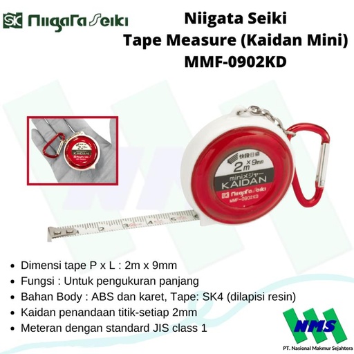 [EZM.1042531] Meteran Kaidan Mini 2 Meter Niigata Seiki Tape Measure MMF-0902KD