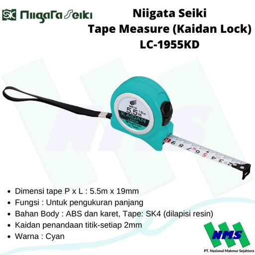 [EZM.1042532] Meteran Niigata Seiki Tape Measure (Kaidan Lock) LC-1955KD 5.5 meter