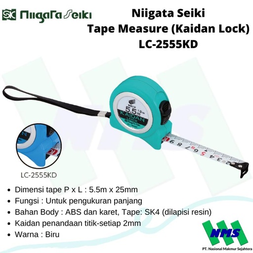 [EZM.1042533] Meteran Niigata Seiki Tape Measure (Kaidan Lock) LC-2555KD 5.5 meter