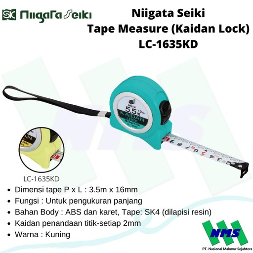 [EZM.1042534] Meteran Niigata Seiki Tape Measure (Kaidan Lock) LC-1635KD 3.5 meter