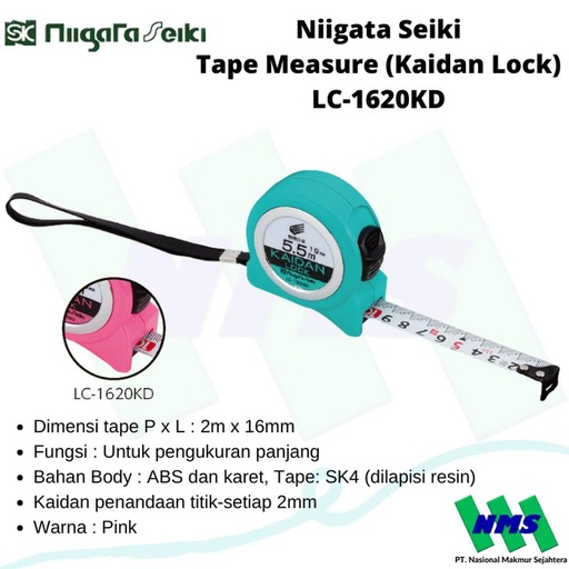 [EZM.1042535] Meteran Niigata Seiki Tape Measure (Kaidan Lock) LC-1620KD 2 meter