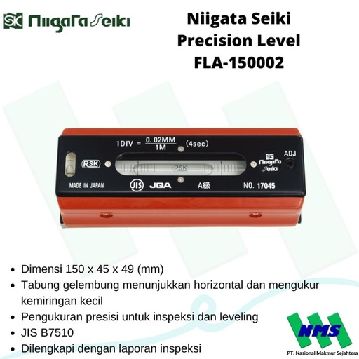 [EZM.1042548] Precision Level Niigata Seiki FLA-150002 150mm