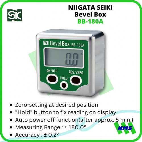 [EZM.1042553] Digital Leveling Alat Ukur Kemiringan Niigata Seiki Bevel Box BB-180A