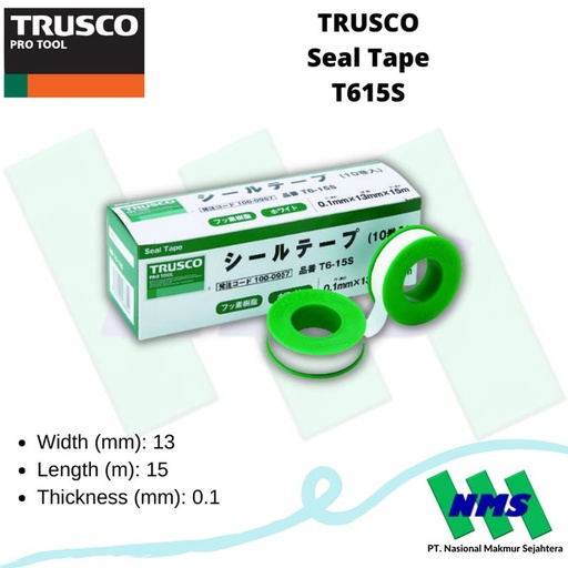 [EZM.1042571] Seal Tape TRUSCO 13mm x 15m T615S 100-0957