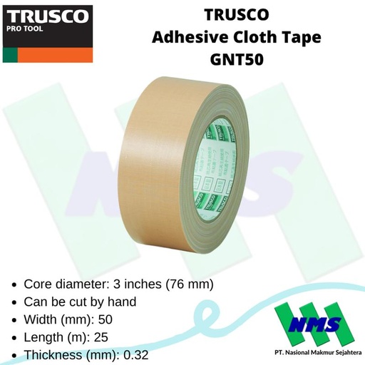 [EZM.1042572] Lakban TRUSCO Adhesive Cloth Tape GNT50 001-5288