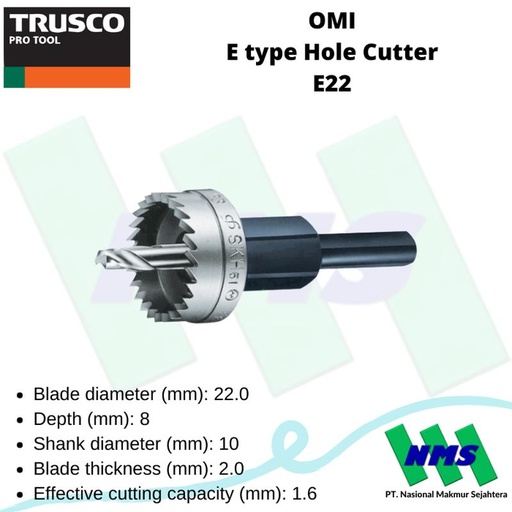 [EZM.1042583] Mata Bor Pembuat Lubang OMI E type Hole Cutter E22 104-6195