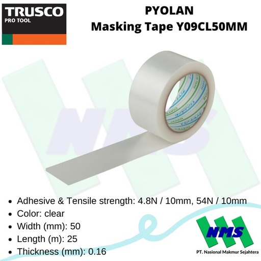 [EZM.1042585] Lakban Curing Water Resistant PYOLAN Masking Tape Y09CL50MM 290-0513