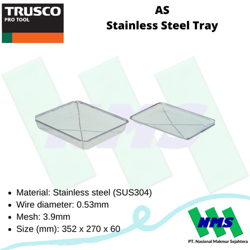 [EZM.1042586] Nampan AS Stainless Steel Tray TRUSCO 821-4207