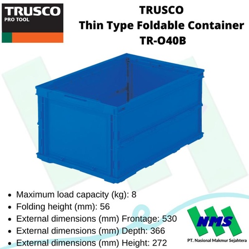 [EZM.1042594] Kontainer Lipat TRUSCO Thin Type Foldable Container TR-O40B 344-9343