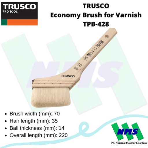 [EZM.1042602] Sikat Poles TRUSCO Economy Brush for Varnish TPB-428 254-8542