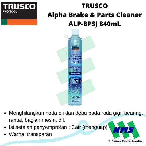 [EZM.1042630] Pembersih Part Mesin TRUSCO 273-5644 Alpha Brake & Parts Cleaner 840mL