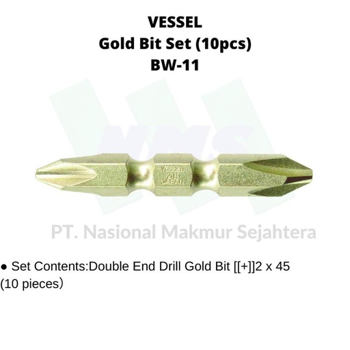 [EZM.1042706] TRUSCO 125-3115 VESSEL Gold Bit Set (10pcs) BW Series