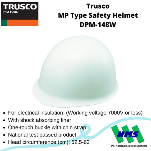 [EZM.1042709] Trusco 381-7806 MP Type Safety Helmet DPM-148W Helm Proyek