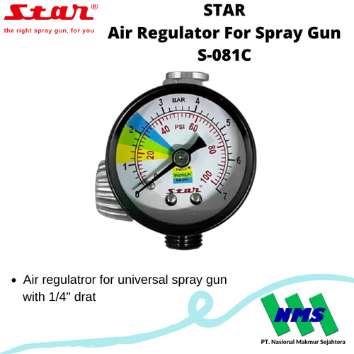 [EZM.1042712] STAR Air Regulator S-081C for Universal 1/4" Spray Gun