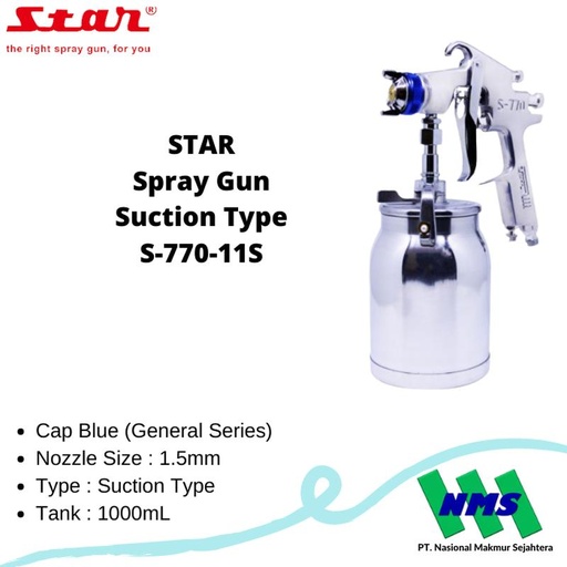 [EZM.1042715] STAR Spray Gun Suction Type S-770-11S Nozzle 1.5mm