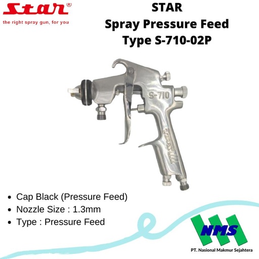 [EZM.1042716] STAR Spray Gun Pressure Feed Type S-710-02P Nozzle 1.3mm