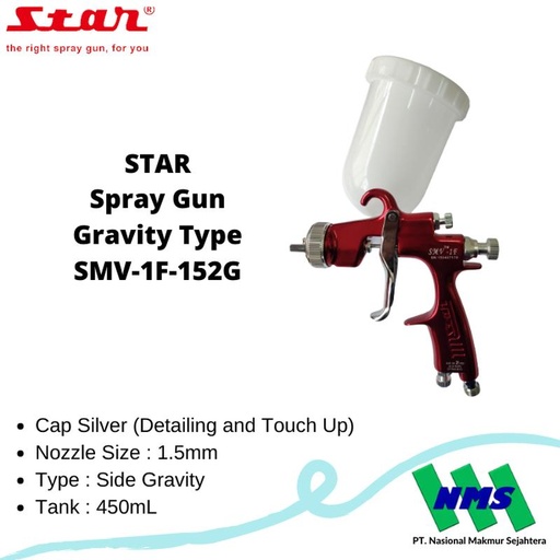[EZM.1042720] STAR Spray Gun Gravity Type SMV-1F-152G Nozzle 1.5mm