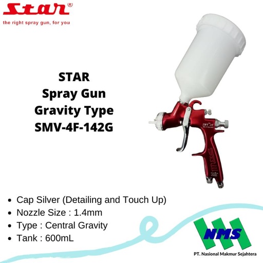 [EZM.1042721] STAR Spray Gun Gravity Type SMV-4F-142G Nozzle 1.4mm