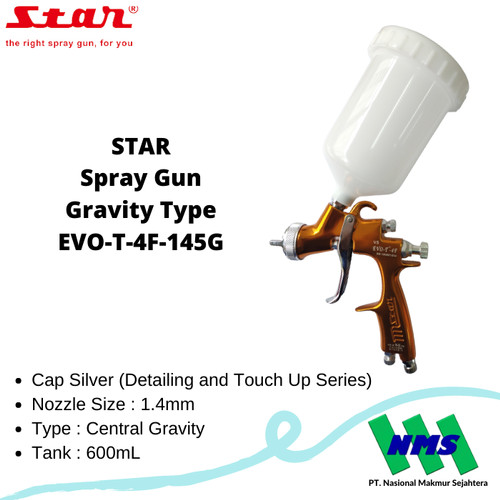 [EZM.1042724] STAR Spray Gun Gravity Type EVO-T-4F-145G Nozzle 1.4mm