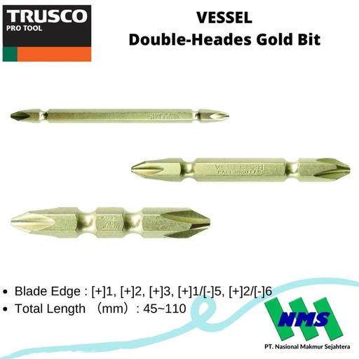 [EZM.1042731] Trusco 125-2518 VESSEL Double-Heades Gold Bit