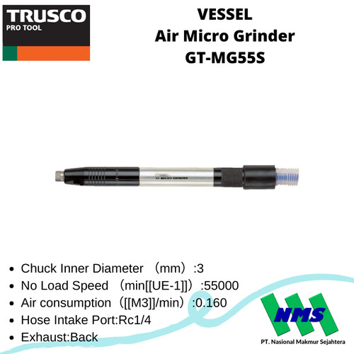 [EZM.1042735] Trusco 124-8103 VESSEL Air Micro Grinder GT-MG55S Gerinda Angin Mini
