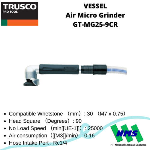 [EZM.1042737] Trusco 124-7158 VESSEL Air Micro Grinder GT-MG25-9CR Gerinda Angin
