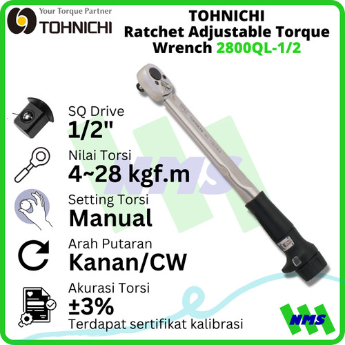 [EZM.1042738] Kunci Torsi TOHNICHI 2800QL-1/2 400-2800 kgf.cm Torque Wrench