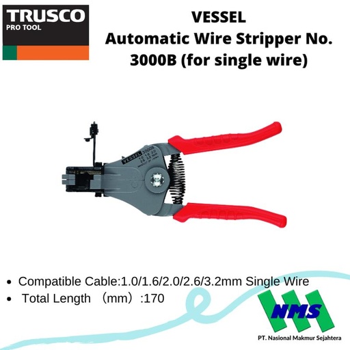[EZM.1042775] TRUSCO 124-4388 VESSEL Automatic Wire Stripper No 3000B Pengupas Kabel